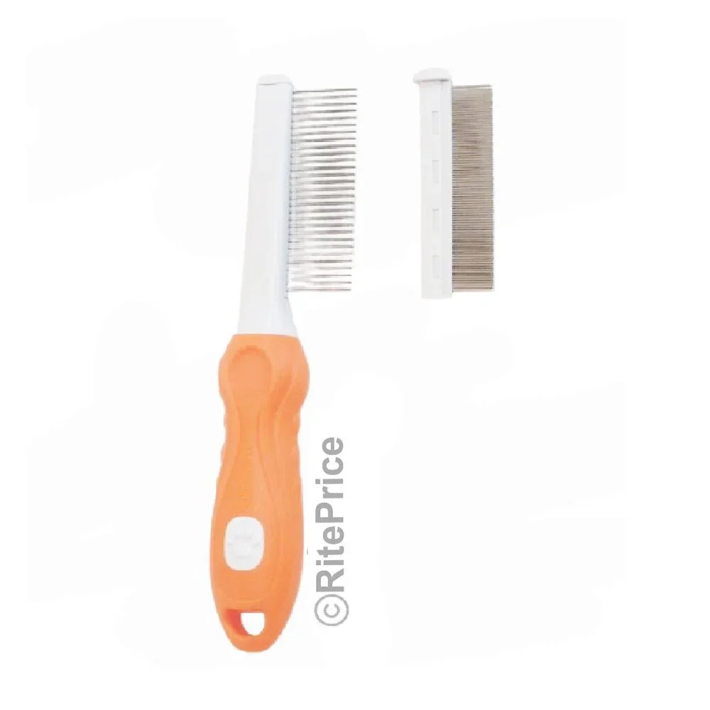 Wahl 2-in-1 Flea/Finishing Pet Comb to detect fleas, flea eggs, ticks - New